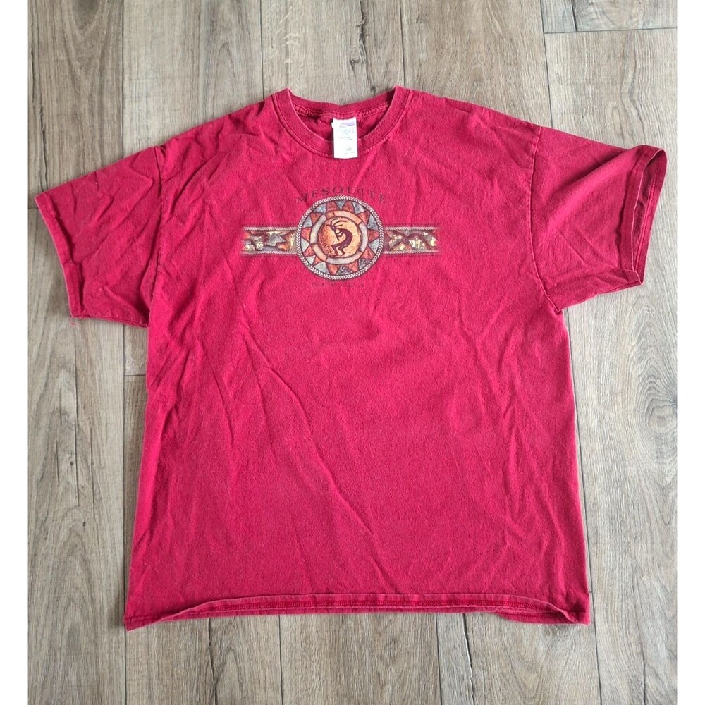 Mesquite Nevada Kokopelli Native American Red Tshirt Men's XL